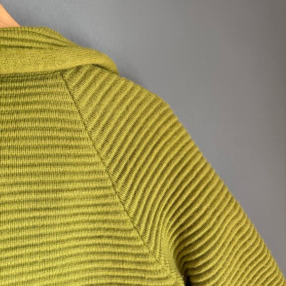 Vintage CLASSIC CREATIONS Women's Small Ribbed Vibrant Green Open Front Cardigan - Picture 6 of 13